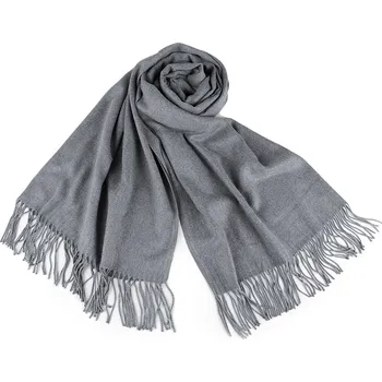 Šála Stoklasa Šátek / šála typu pashmina s třásněmi 65x180 cm (1 ks) šedá