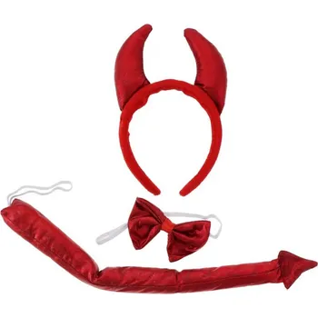 Karnevalový kostým GoDan S.A. Saténový set Ďábel, červený 456469