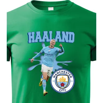 Chlapecké tričko Dětské tričko Haaland - Manchester City, Barva Zelená, Velikost 134 cm/8 roků, Canvas Dětské tričko Bezvatriko.cz 2363