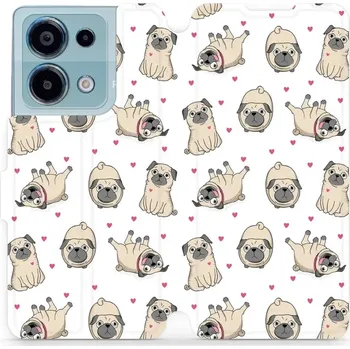 Pouzdro na mobilní telefon Flipové pouzdro Mobiwear - Xiaomi Redmi Note 13 Pro 4G / Poco M6 Pro 4G - M097P Mopsíci (Knížkové flip pouzdro, obal, kryt na mobil Xiaomi Redmi Note 13 Pro 4G / Poco M6 Pro 4G - M097P Mopsíci, materiál Umělá kůže + TPU - ochrana 360°, stojánek, silikonov