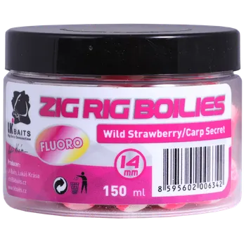 Boilies LK Baits Zig Rig Boilie Wild Strawberry/Carp Secret 14mm, 150 ml