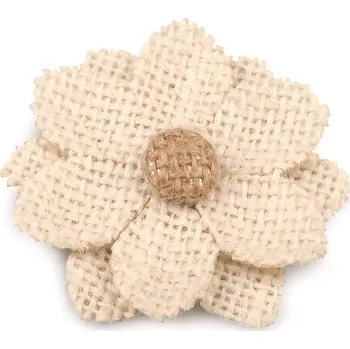 Textilní aplikace / nášivka jutový květ