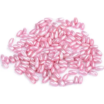 Dětské navlékací korálky Plastové voskové korálky / perly Glance rýže 3x6 mm