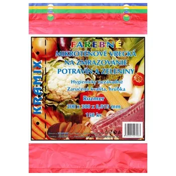 Sáček na potraviny KRAMIX Sáčky mikrotenové 20 x 30 cm 15 mic barevné 150 ks 450907