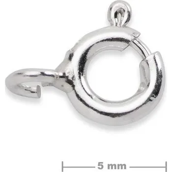 Přívěsek Stříbrný pérový kroužek s příčným očkem 5 mm