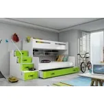 BM Patrová postel Max 3 x matrací PUR zelená