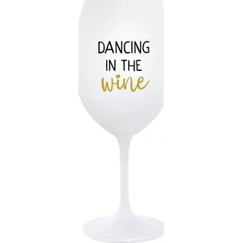 Sklenice DANCING IN THE WINE - bílá sklenice na víno 350 ml