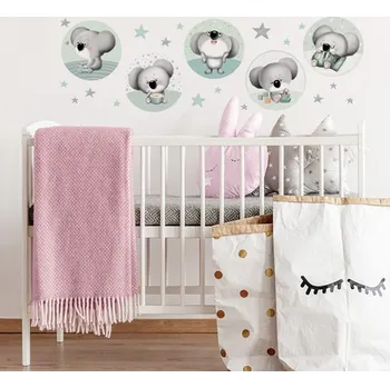 Samolepící dekorace Nálepky na zeď koaly v kruzích | Plotbase s.r.o. 120x40cm