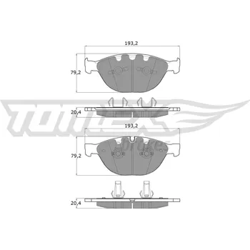 Brzdová destička Sada brzdových destiček, kotoučová brzda TOMEX Brakes 17-37