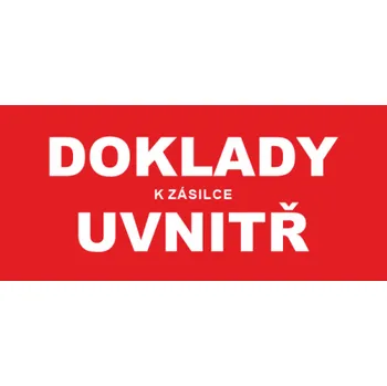 Speciální papír Etikety červené 97x42,4 mm DOKLADY K ZÁSILCE UVNITŘ (1200 etiket)