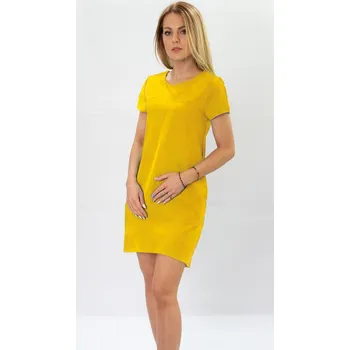 Dámské šaty Žluté trapézové šaty (435ART) odstíny žluté S (36)