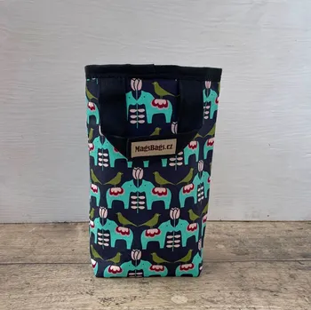 Odpadkový koš Odpadkový koš do auta - černý s koníky Magsbags.cz