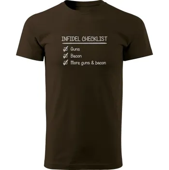 Pánské tričko Tričko INFIDEL CHECKLIST - hnědá