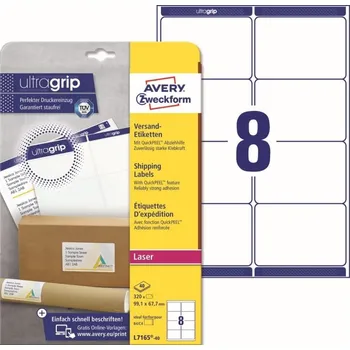 Samolepící etiketa Etikety na balíky Ultragrip 99,1 x 67,7 mm, 40 listů A4 L7165-40