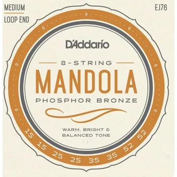 Strunný nástroj D´addario Mandola 8 string loop end bronze medium EJ76