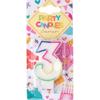 Svíčka Emocio Dortová svíčka s číslem 3 18 gram