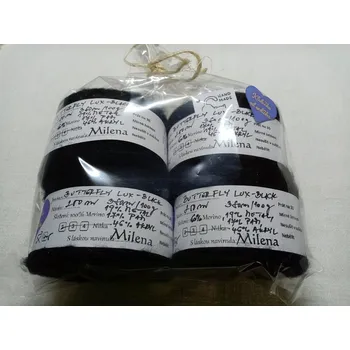 Příze Luxusní mohérová bonboniéra Butterfly lux 4x250m Black (Mohérová příze Butterfly lux 4x250m Black)
