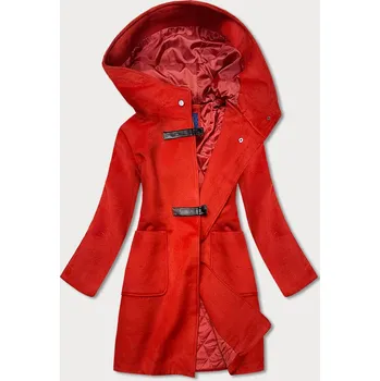 Dámský kabát Krátký červený dámský kabát s kapucí (GSQ2311) odstíny červené S (36)