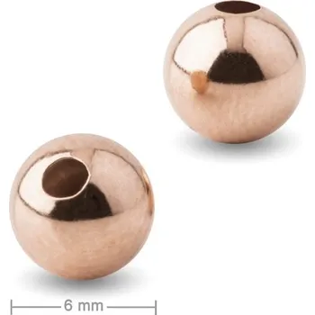 Přívěsek Stříbrný korálek 6 mm pozlacený 18K růžovým zlatem