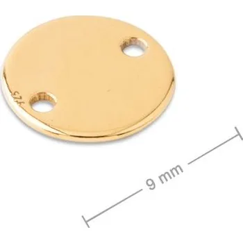 Přívěsek Stříbrný spojovací díl kolečko 9 mm pozlacený 24K zlatem