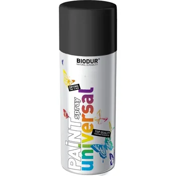 Barva ve spreji BIODUR Email Černá RAL 9005 400ml matná