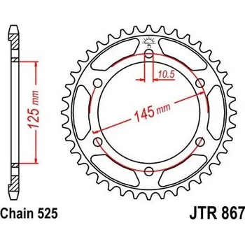 Řetězová sada pro motocykl Jt sprockets JTR 867-44 Yamaha