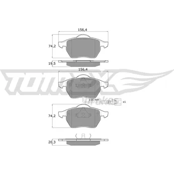 Brzdová destička Sada brzdových destiček, kotoučová brzda TOMEX Brakes 10-942