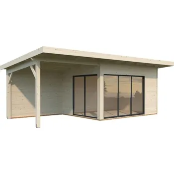 Zahradní stavba Zahradní domek Andrea 11,2 + 7,9 m2 s posuvnými dveřmi s dvojitým sklem