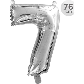 Balónek Balón narozeninový 76 cm - číslo 7, stříbrný 450530
