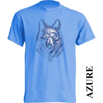 Chlapecké tričko detske-levne-bavlnene-tricko-potisk-stin-vlk Barva: Azure - azurově modrá, velikost: 164