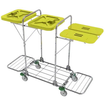 Odpadkový koš VK 120 - 80R vozík na třídění odpadu a prádla, ruční otevírání plast - VK - žlutý