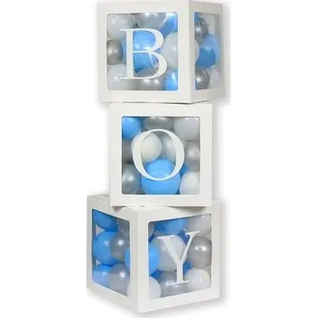 Balónek Dekorativní boxy na balónky BOY / 3 ks - GoDan