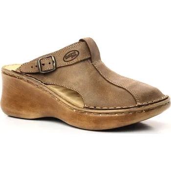 Dámské pantofle ORTO PLUS 3060-006 hnědé, dámské nazouváky vel.38