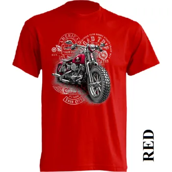 Dětská móda detske-levne-bavlnene-tricko-potisk-motorka Barva: Red - červená, velikost: 140