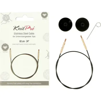 Jehlice Pevné ocelové lanko Knitpro 35 cm