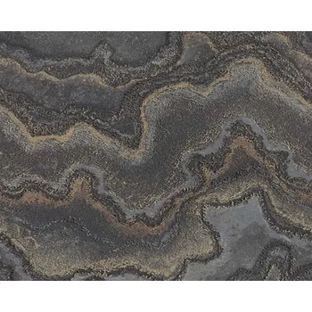 Tapeta A.S. Création | Vliesová tapeta na zeď Stories of Life 39659-4 | 0,53 x 10,05 m | černá, šedá, zlatá, měděná + Černá, šedá, zlatá, měděná vliesová tapeta na stěnu 396594 v rozměru 0,53 x 10,05 m