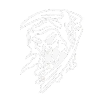 Samolepicí dekorace na vozidlo Smrtková levá s kosou (09 - bílá) SAMOLEPKA NA AUTO, NÁLEPKA, FÓLIE, POLEP, TUNING, VLASTNÍ TEXT, TISK, AUTOSAMOLEPKY.cz, POLEPY, OBRÁZEK, LOGO, 3D STICKERS