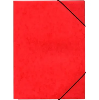 Složka s gumou A4 Prešpán, 3klopá, červená