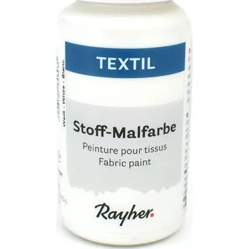 Speciální výtvarná barva Barva na textil Rayher nezažehlovací, bílá, 50 ml