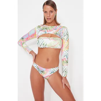 Dámské plavky Bikiny spodní díl Trendyol Patterned Trendyol šedá | růžová 1798605
