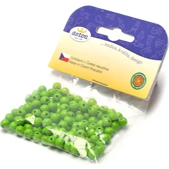 Dětské navlékací korálky Dřevěné korálky 6 mm, zelené, 125 ks