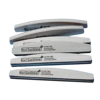 Umělé nehty Buffer na nehty Half moon 100/180 šedý 10ks (pěnový)