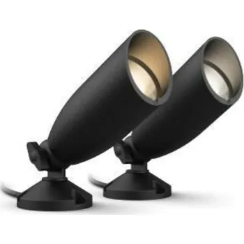 Venkovní osvětlení WiZ venkovní zemní spotové Low Voltage LED svítidlo 2x 5W 270lm 2700-5000K RGB IP44, černé
