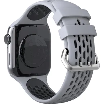 Chytré hodinky Perforovaný řemínek s dvojitým zapínáním pro Apple Watch 38/40/41/42(S10)mm Barevná varianta: Šedo-černý