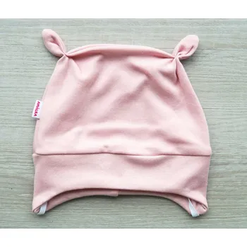 Kojenecké oblečení AMÁLKA Bavlněná zavazovací čepička, pudrově růžová Velikost: 50-56