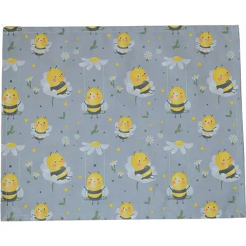 Papírový ubrousek Šatoli.cz Ubrousek pod svačinu Včelky na světle šedé