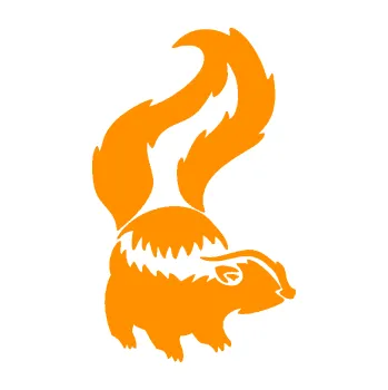 Samolepící dekorace Tchoř 002 pravá zvednutý ocas (06 - oranžová) SAMOLEPKA NA AUTO, NÁLEPKA, FÓLIE, POLEP, TUNING, VLASTNÍ TEXT, TISK, AUTOSAMOLEPKY.cz, POLEPY, OBRÁZEK, LOGO, 3D STICKERS