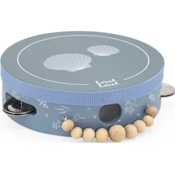 Dřevěná hračka Label Label Dřevěná tamburína - Blue