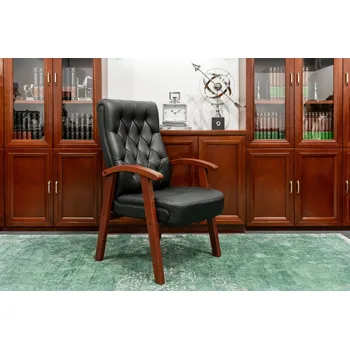 Konferenční židle Consul z černé kůže