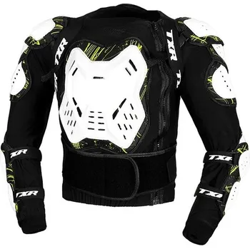 Motocyklový chránič kolene a holeně TXR Armor černo-bílo-fluo žlutý vel.XXXL